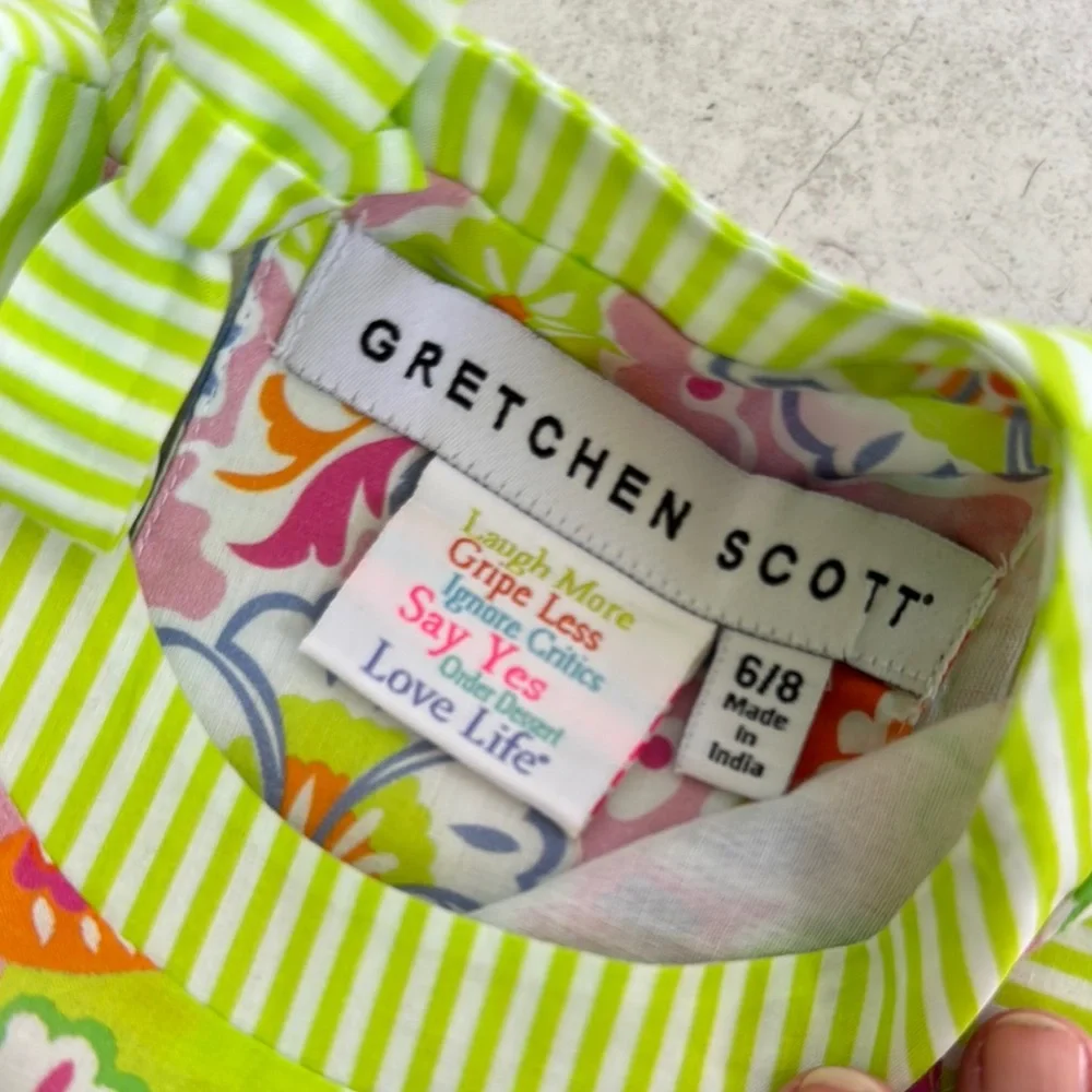Gretchen Scott Designs Yellow Pink Sleeveless Sundress